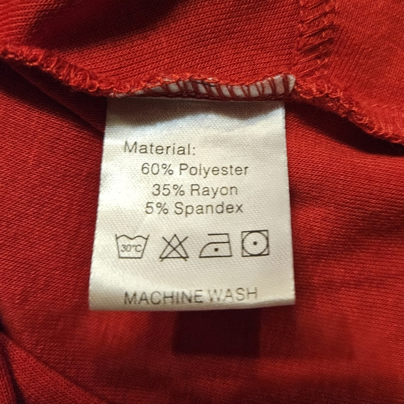 HOTGIFT Women's Long Sleeve RED Tunic Blouse Top Casual Front Twist T-Shirt- Lg - Picture 6 of 7